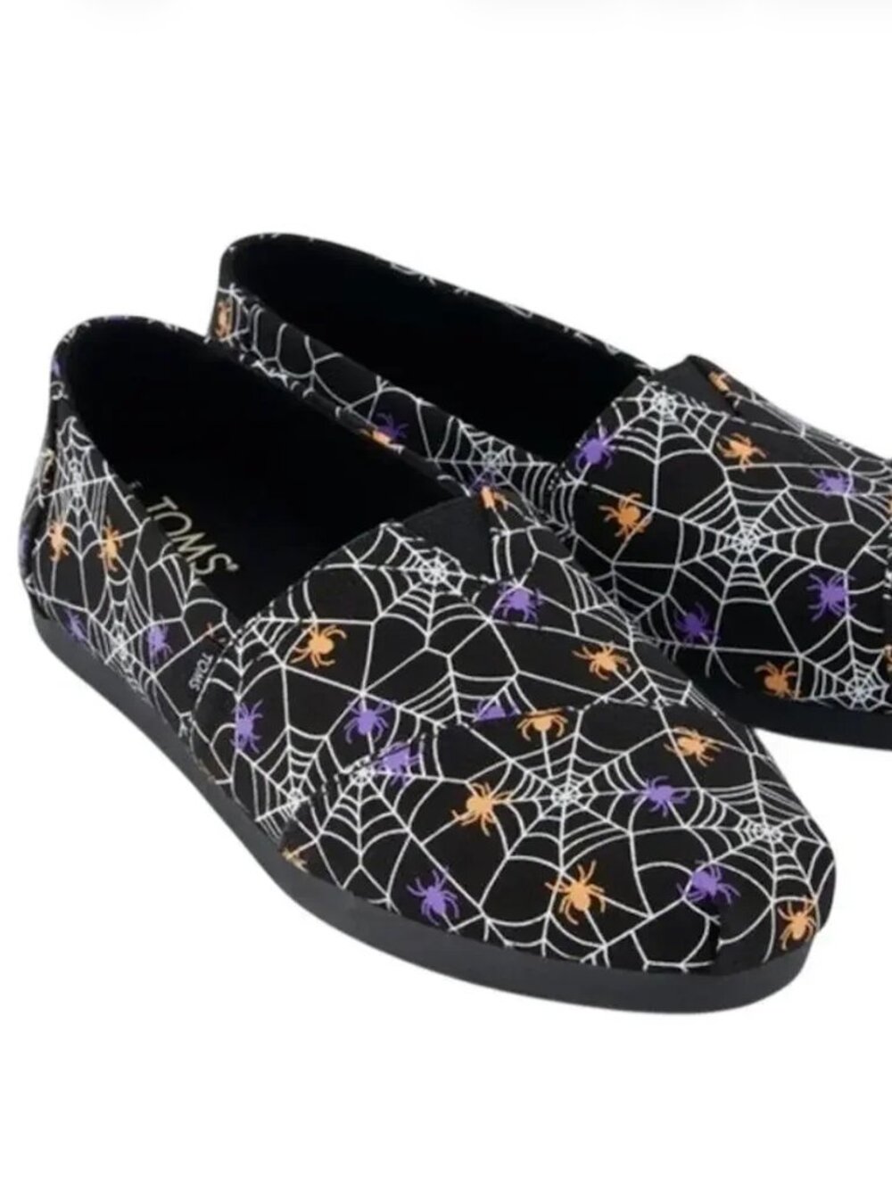 Tom’s Spider Web Shoes Slip On Flats Halloween Glow In The Dark Men's Size 11